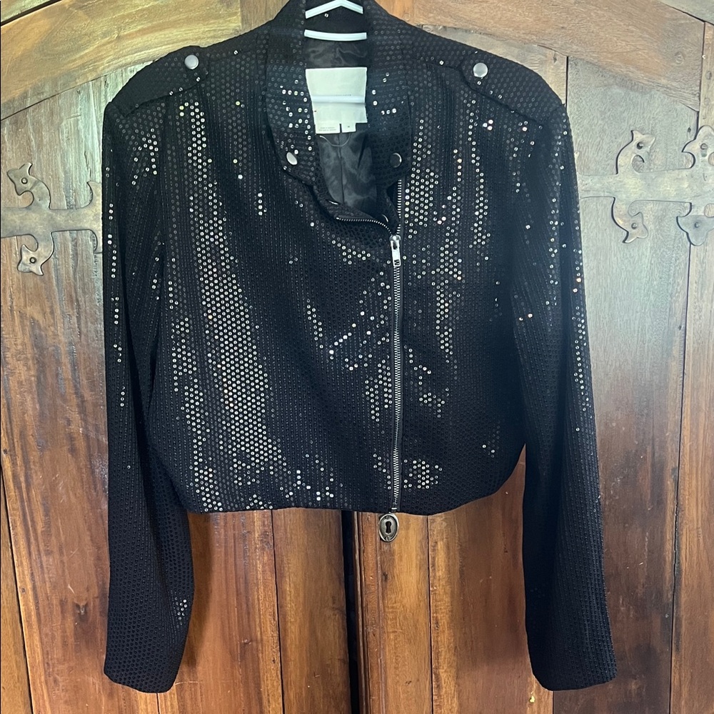 Anthropologie Black Sequin Women's Jacket
